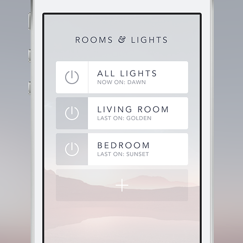 UX design with the title 'Lights Remote Controller App Concept'