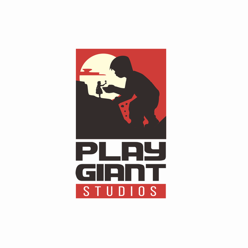 Red and black design with the title 'Cinematic Logo of a gaming studios'