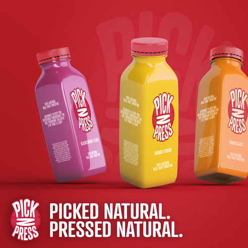 Juice bar design with the title 'Logo Design for Juice Company 'Pick N Press''