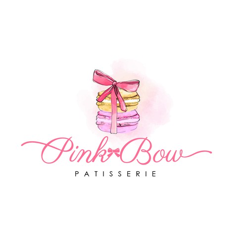 Bow design with the title 'Playful logo for Pink Bow Patisserie'