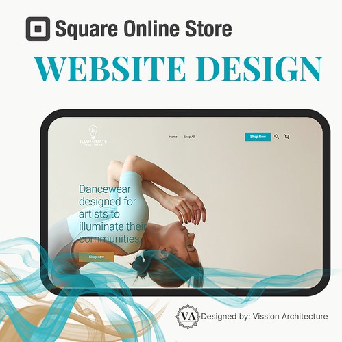 Dance design with the title 'SQUARE ONLINE STORE | Design for Illuminate Dancewear '