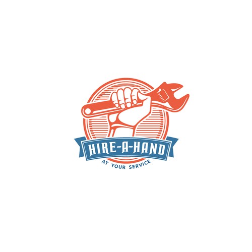 Workshop logo with the title 'Hire-A-Hand Logo Concept'
