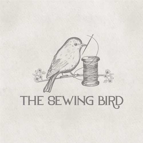 Needle logo with the title 'logo concept for sewing brand'