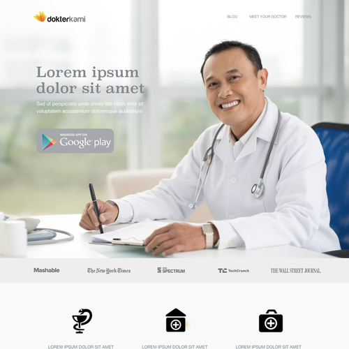 Website with the title 'Dokter Kami Website Design'