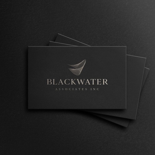 Abstract wave logo with the title 'Blackwater Associates Inc Logo'