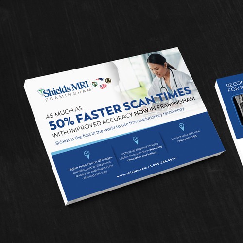 Table design with the title 'Shields MRI Flyer design'