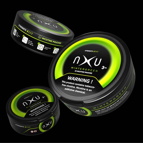 Clear packaging with the title 'packaging design for a new nicotine pouch brand'