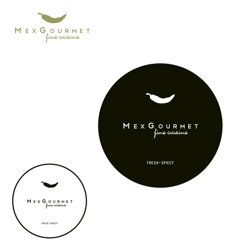 Chili pepper logo with the title 'Gourmet Cusine Logo'