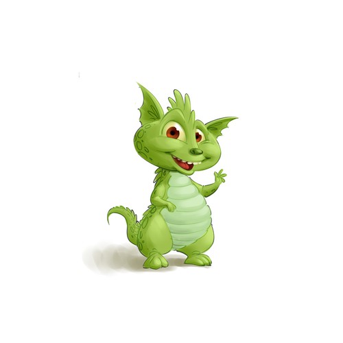 Dragon illustration with the title 'Cute baby dragon mascot'