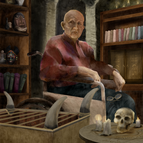 Painting artwork with the title 'R.G.Saly Portrait'