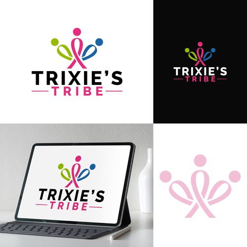 Cancer awareness design with the title 'Minimal and playful logo for a children's community and cancer charity. '