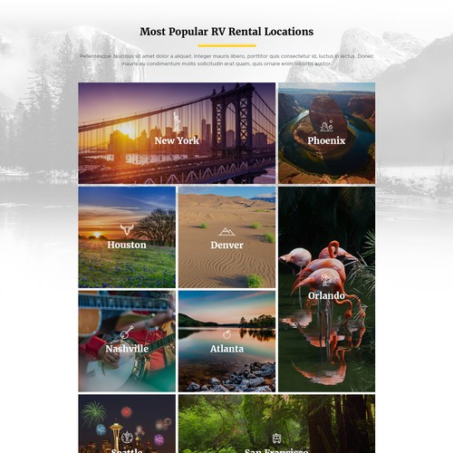 Sales website with the title 'Homepage Design for RV Rentals Website'