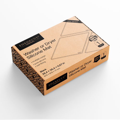 Home packaging with the title 'Minimal and attractive cardboard box design for homeware product'