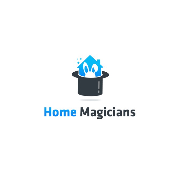 Magic wand logo with the title 'Home Magicians'