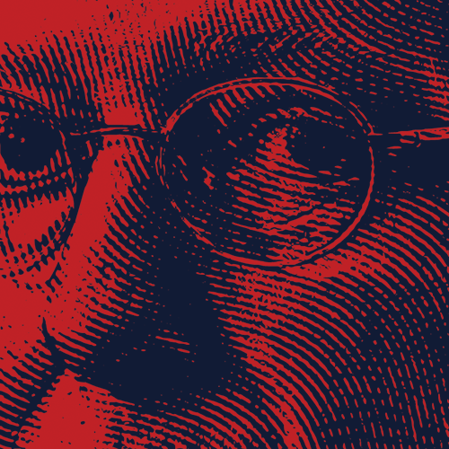 Bold t-shirt with the title 'Mitch Portrait Illustration'