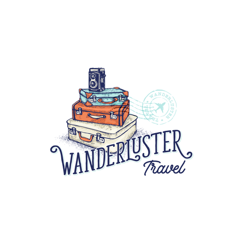 Trunk logo with the title 'Wanderluster travel'