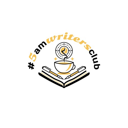 Writer logo with the title 'Logo for #5amwritersclub'