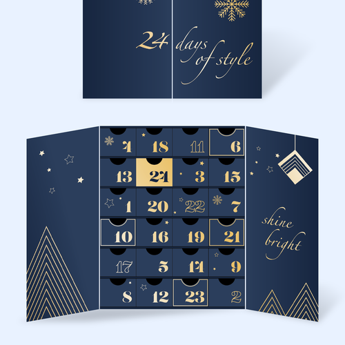 Christmas packaging with the title 'Jewellery advent calendar packaging'