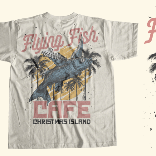 Restaurant t-shirt with the title 'Flying Fish Cafe'
