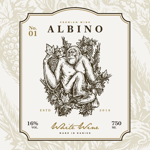 Label logo with the title 'Logo and label design for Albino Wine'