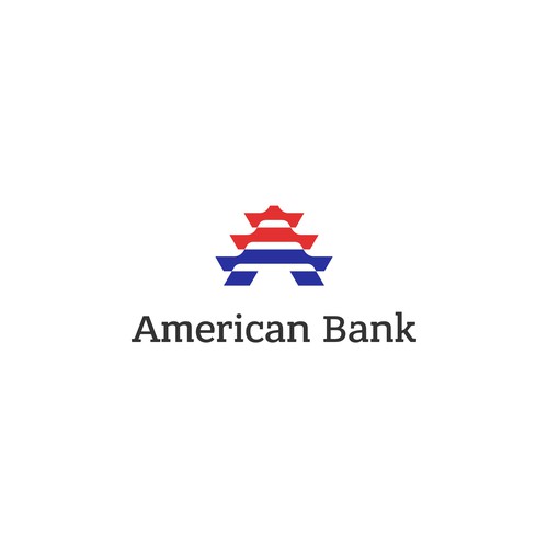 American flag logo with the title 'Sophisticated initial logo with american flag'