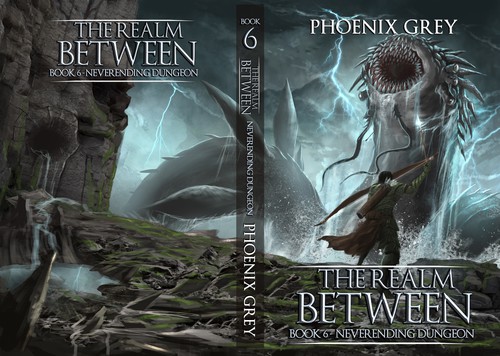 Fantasy design with the title 'Book 6 for the realm between'