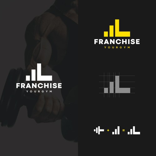 Dumbbell logo with the title 'Growth Logo'