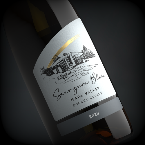 Drawing label with the title 'Wine Label for Dooley Estate'