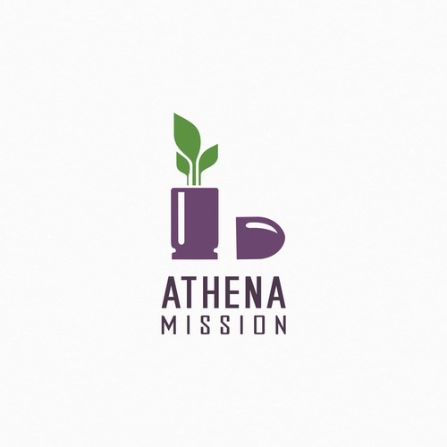 Nonprofit brand with the title 'athena mission'