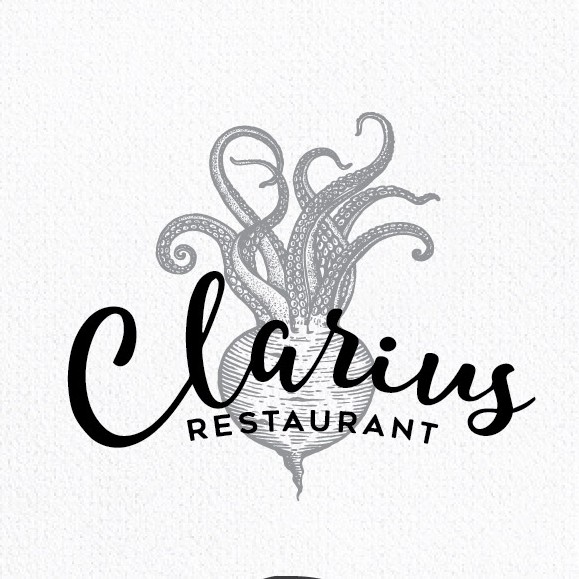 Fine dining restaurant logo with the title 'Clarius'