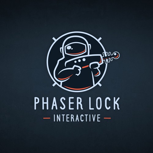 VR logo with the title 'Logo for Virtual Reality Video Game company PHASER LOCK INTERACTIVE'