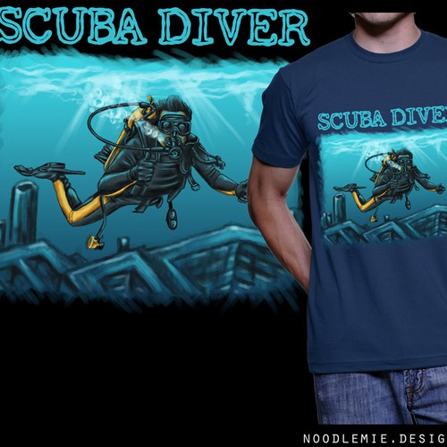Art t-shirt with the title '+++ Design a new breathtaking SCUBA DIVER Shirt +++'