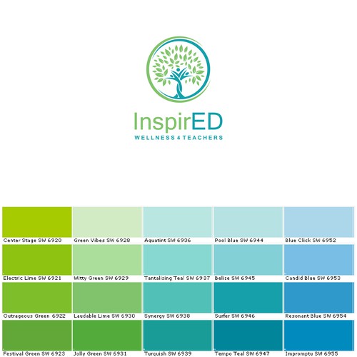 Wellness brand with the title 'Clean and Eye catching logo for InspirED'