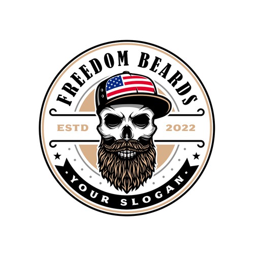 Beard logo with the title 'Freedom Beards'