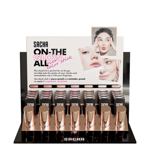 Natural cosmetics packaging with the title 'Minimalist cosmetic point of sales design'