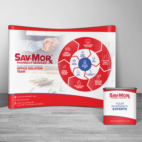 Trade show design with the title 'Tradeshow Signage Design for Sav-Morx'