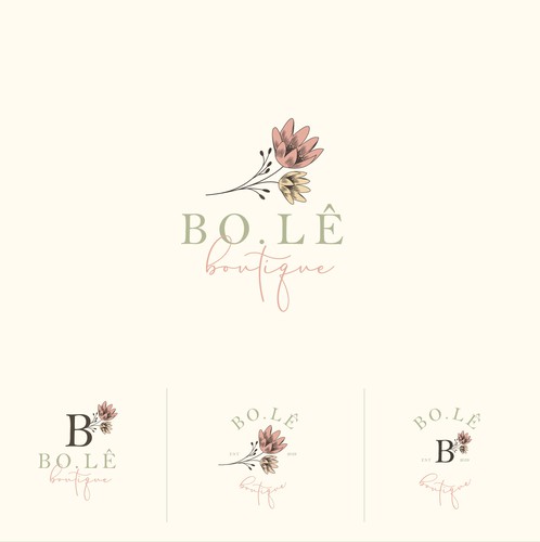 Hanger Logo Vintage Flowers Clothing Boutique Logo Antique 