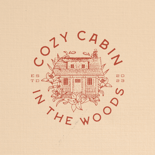 Rustic-modern design with the title 'Vintage Cabin Logo Concept'
