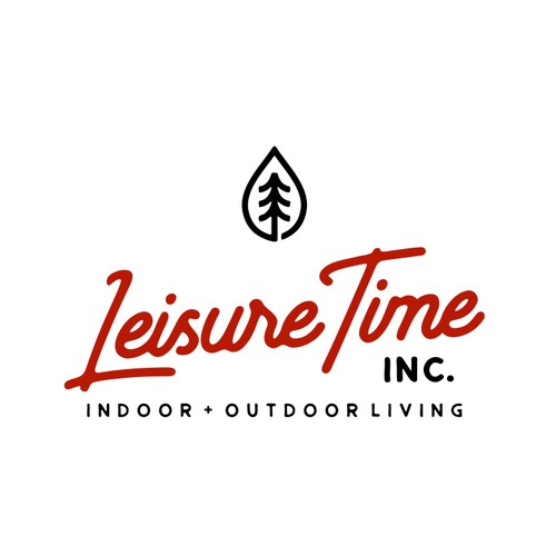 Eye-catching logo with the title 'Logo Design for Leisure Time - Indoor + Outdoor Living'