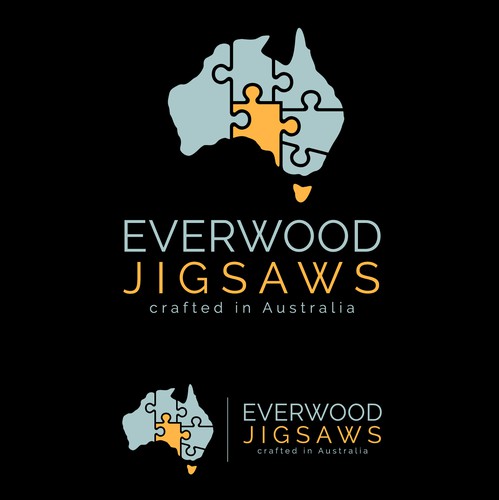 Australian logo with the title 'Puzzle Concept of Australia's divisions'