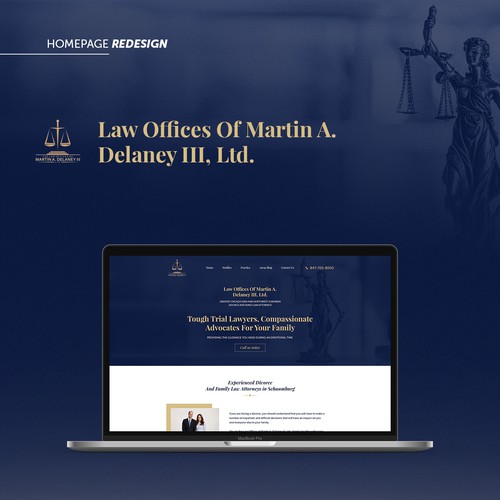 Attorney website with the title 'Lawfirm Homepage Redesign'