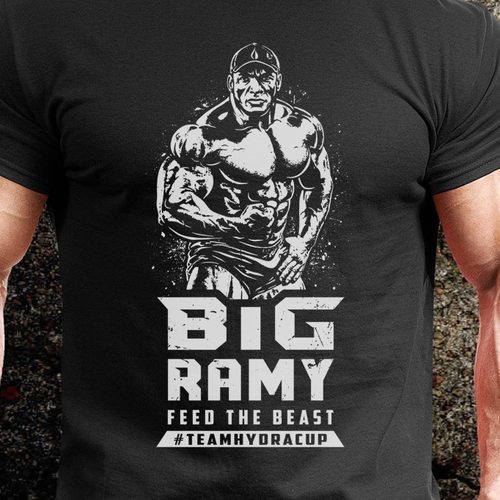 Pow logo with the title 'Design a logo for massive bodybuilding star BIG RAMY'