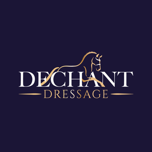 Horse riding logo with the title 'Winning Design for Dechant Dressage'