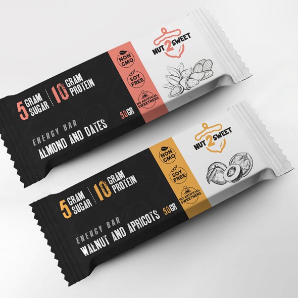 Candy packaging with the title 'package and Logo design'