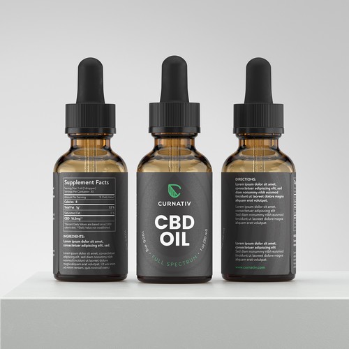 Hemp oil packaging with the title 'CBD Oil Label Design'