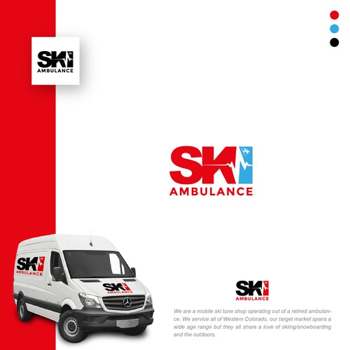 First aid logo with the title 'Ski Ambulance'