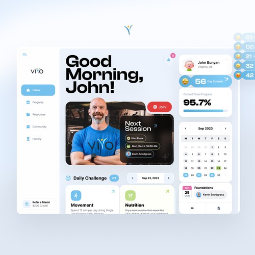 Award design with the title 'iPad App Dashboard for Fitness App'