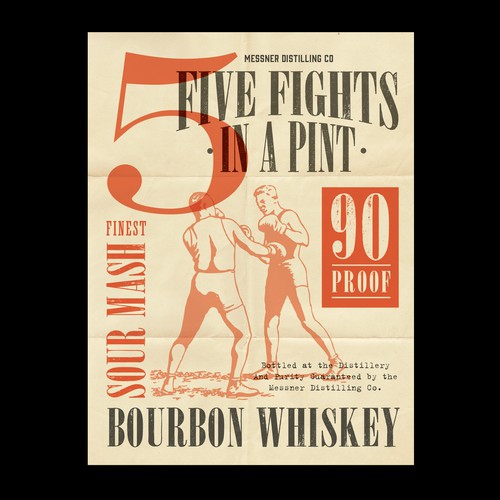 Whiskey label with the title 'Bourbon Whiskey label'