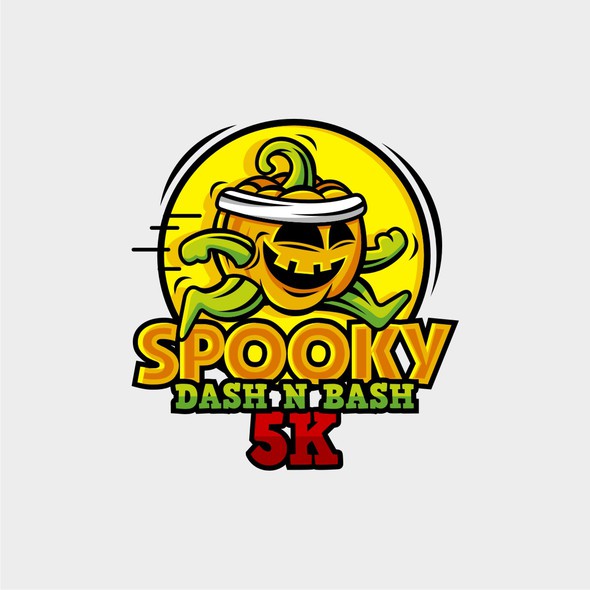 Creepy logo with the title 'Illustrative logo for running event'