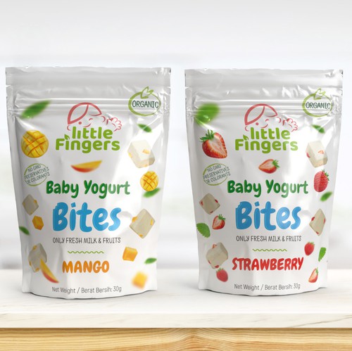 Pouch packaging with the title 'Snack Pouch Bag Design'